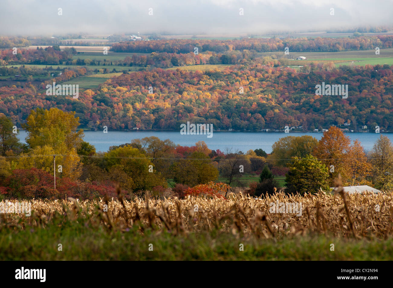 Herbst-Szene in der Region der Finger Lakes, New York State, USA. Stockfoto