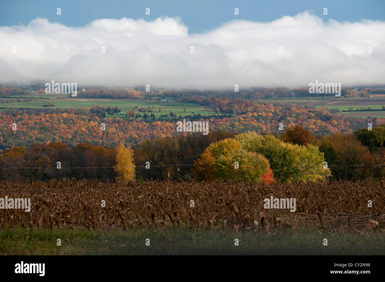 Herbst-Szene in der Region der Finger Lakes, New York State, USA. Stockfoto