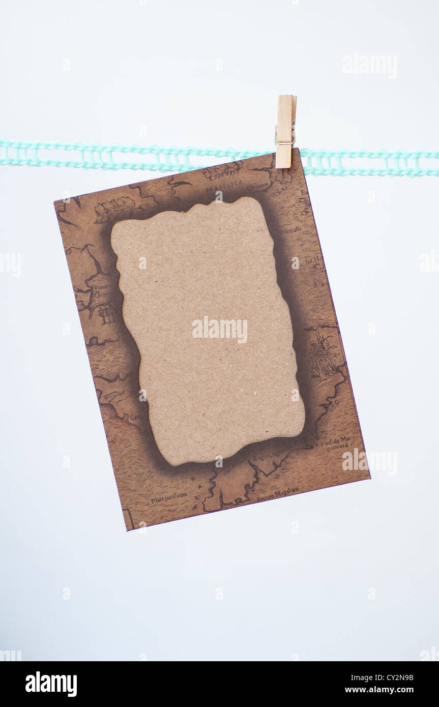 braune Blankopapier für note Stockfoto