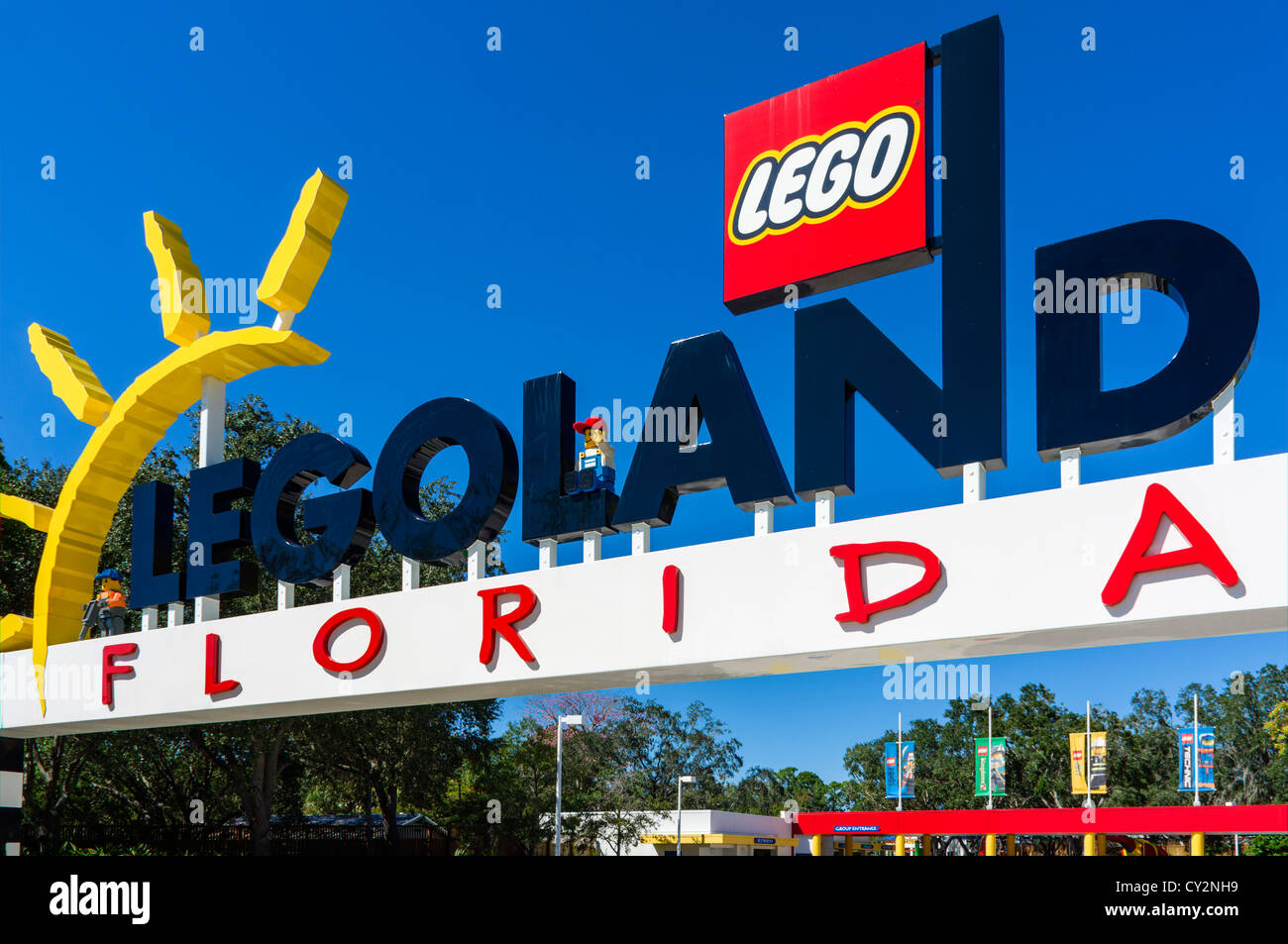 Eingang zum Freizeitpark Legoland Florida, Winter Haven, Zentral-Florida, USA Stockfoto