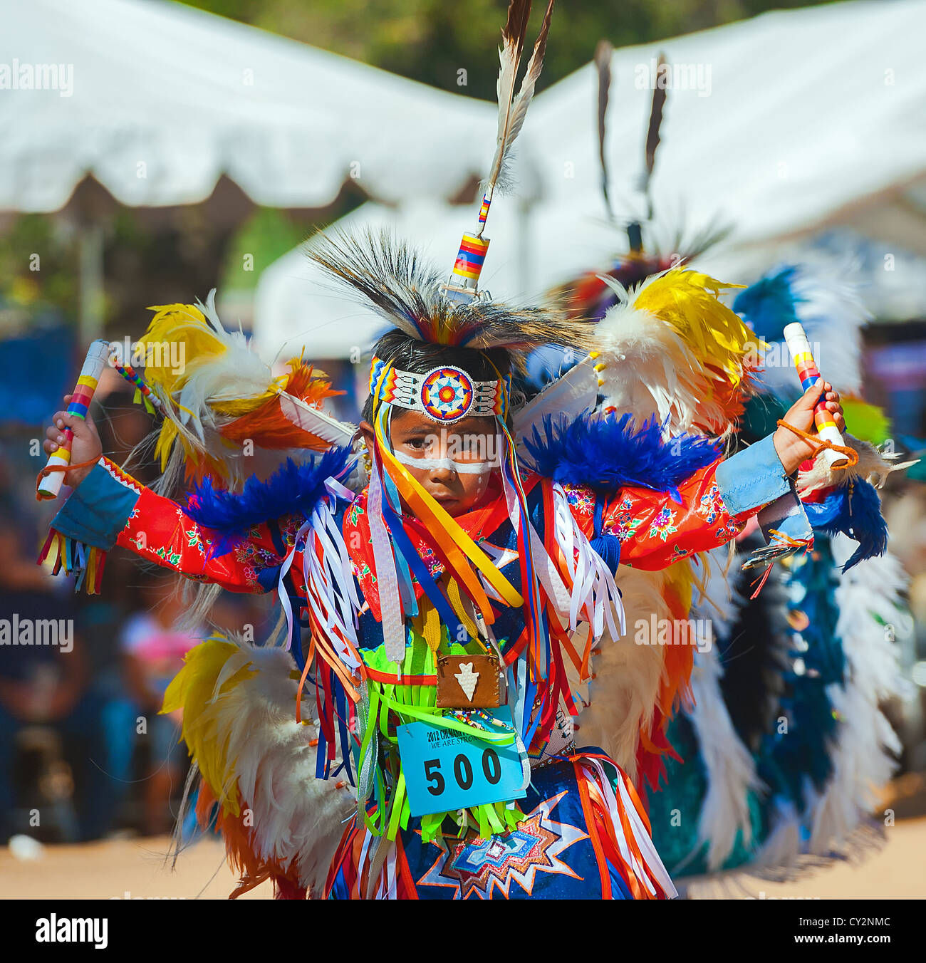 Chumash Indianer junge tanzen Stockfoto