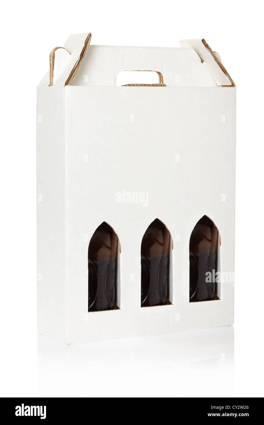 Flasche Wein Kiste Stockfoto