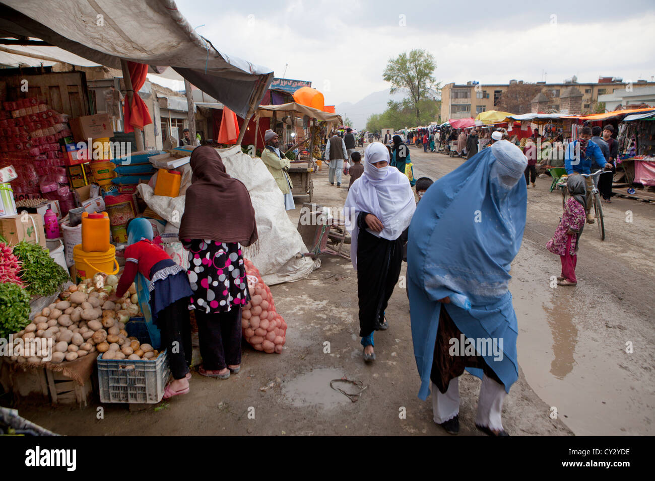 Gemüsemarkt in Kabul Stockfoto
