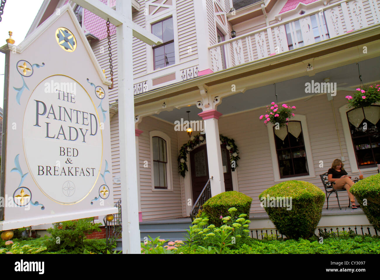 Massachusetts Nordosten New England Cape Cod Sandwich Jarves Street The Painted Lady Bed And Breakfast B B B B Viktorianischen Stil Architectu Stockfotografie Alamy