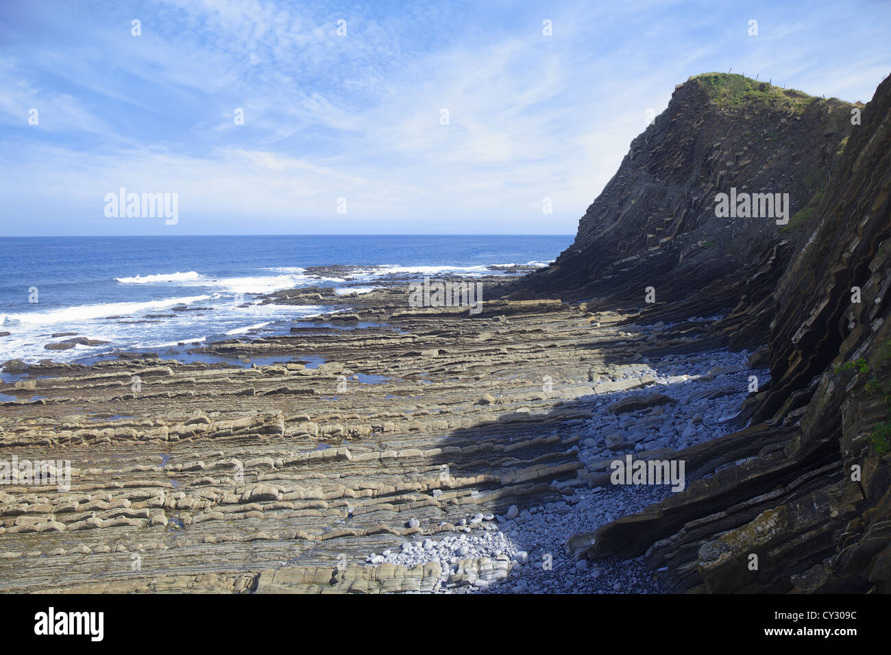 Sakoneta Flysch in Gipuzkoa Stockfoto