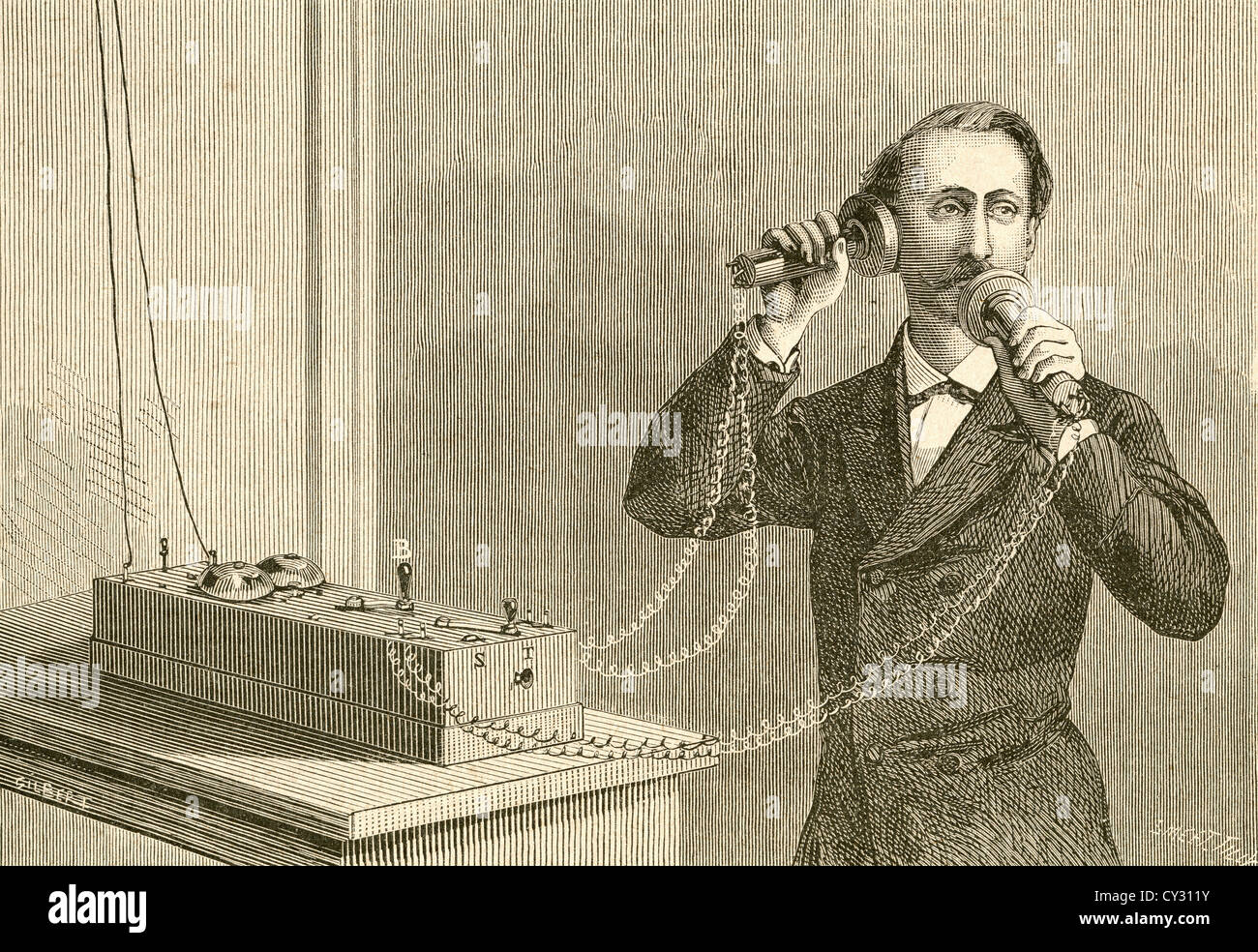 Eine frühe Telefon.  Ende des 19. Jahrhunderts. Stockfoto