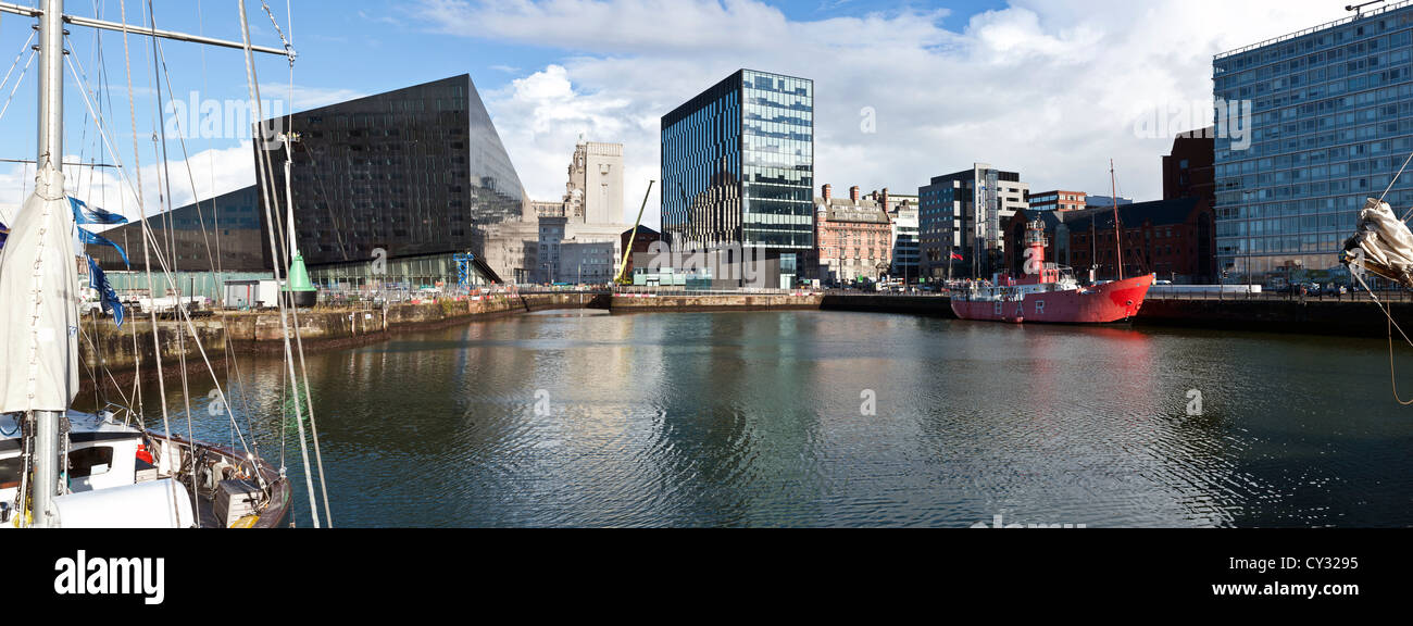 Liverpool Dock development.stitched panorama Stockfoto