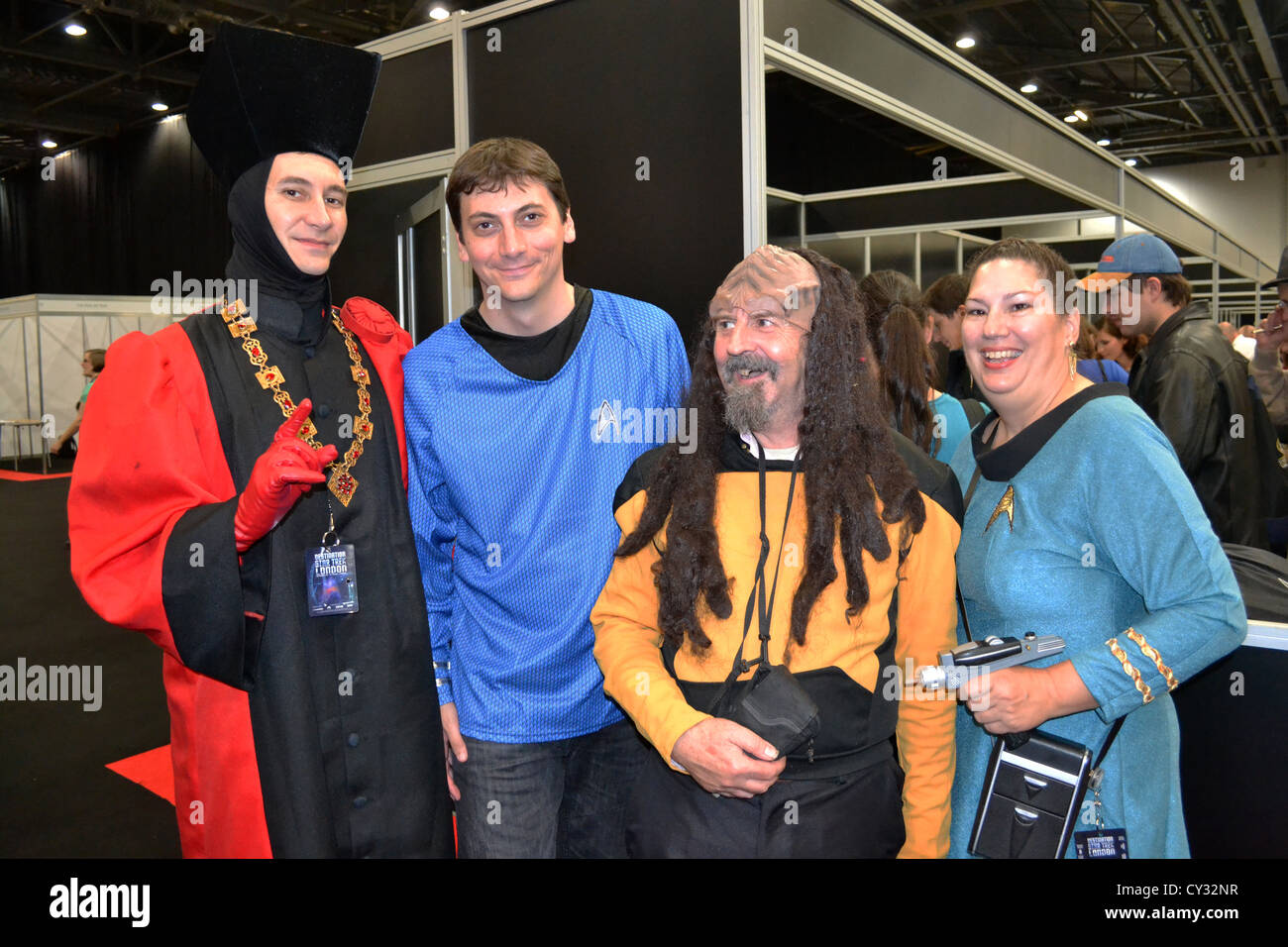 Star Trek-Fans verkleidet auf der Star Trek Convention, London. Stockfoto