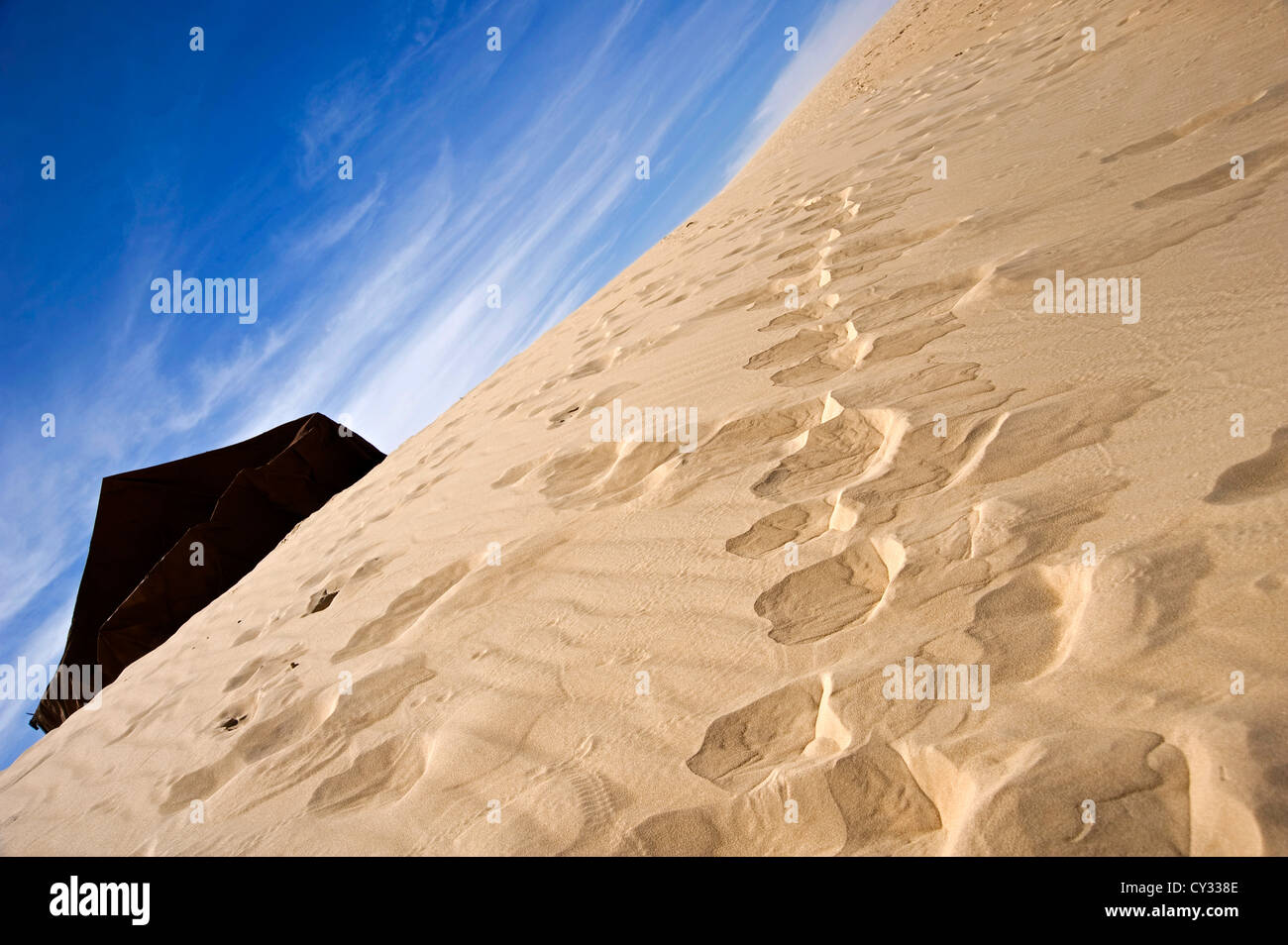 Touareg Nomadenzelt auf Sand Düne, Wüste Sahara Stockfoto