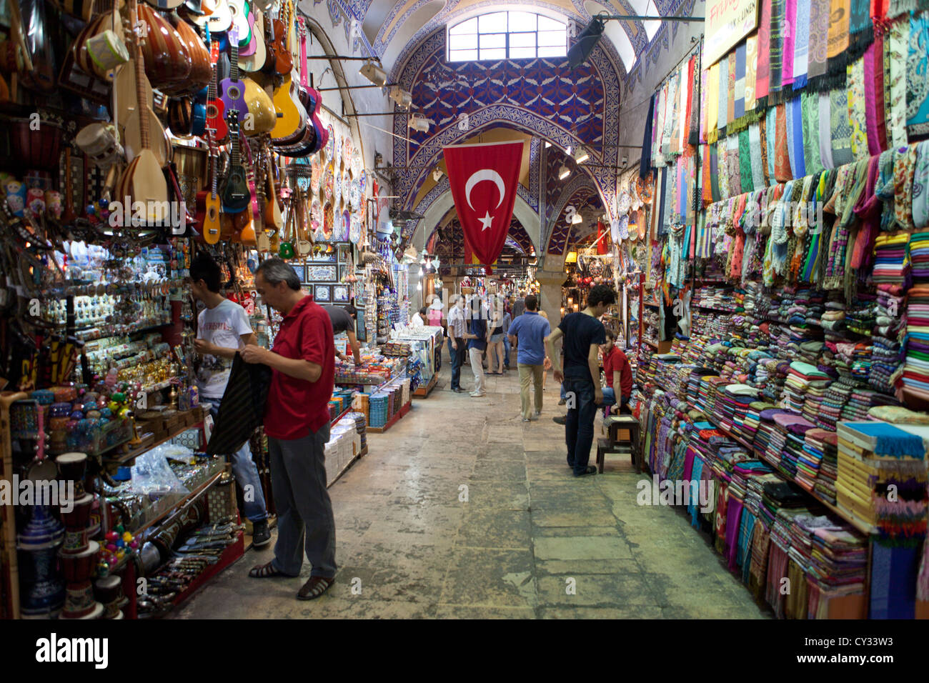 touristischen Geschäfte im großen Basar, istanbul Stockfoto