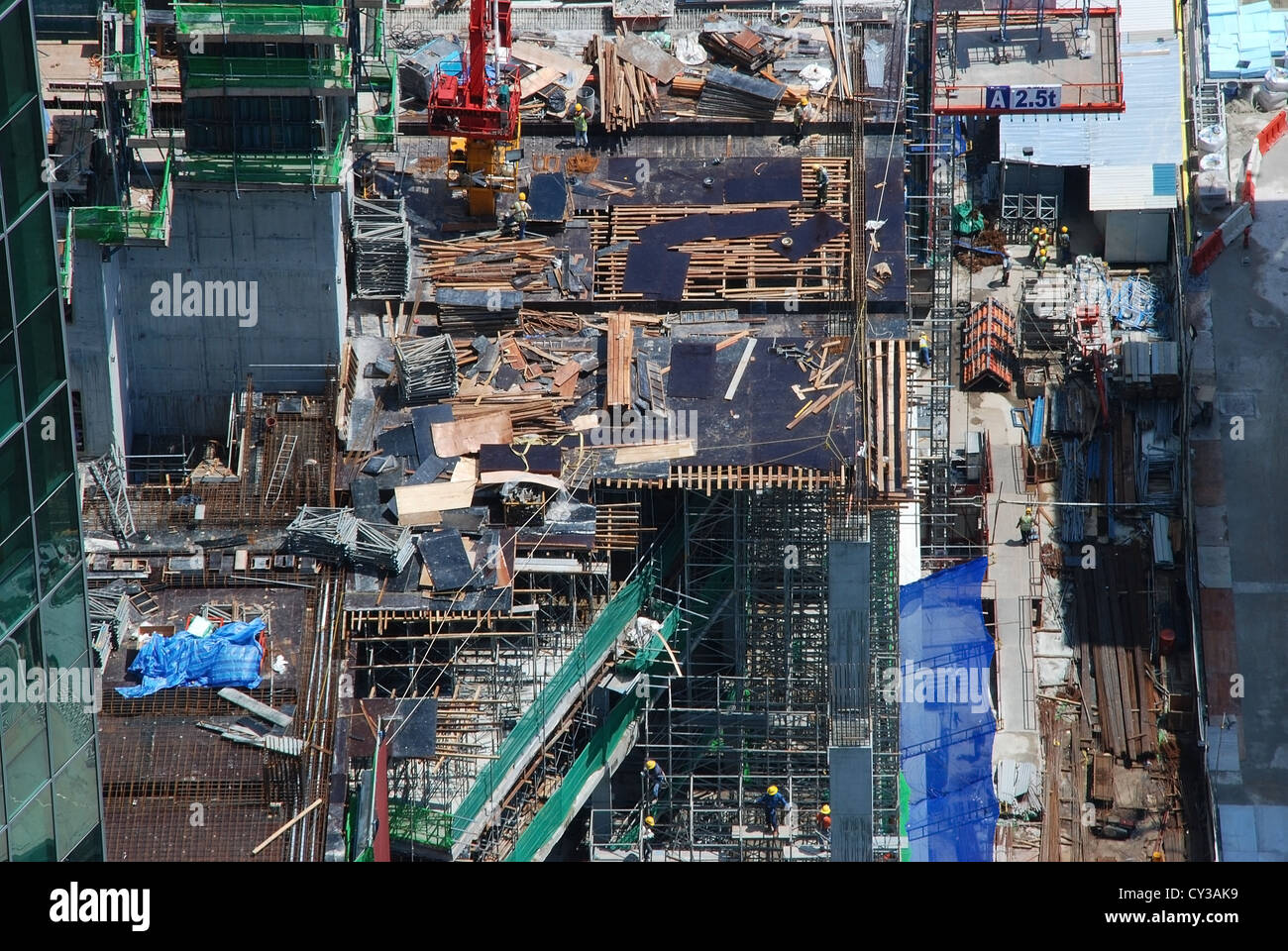 Baustelle im Bankenviertel von moderner Stadtstaat Singapur, Südost-Asien. Stockfoto