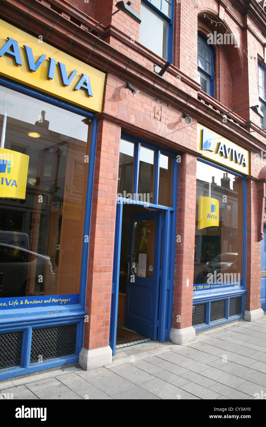 Aviva Versicherung Shops in Dun Laoghaire, Dublin Irland Stockfoto
