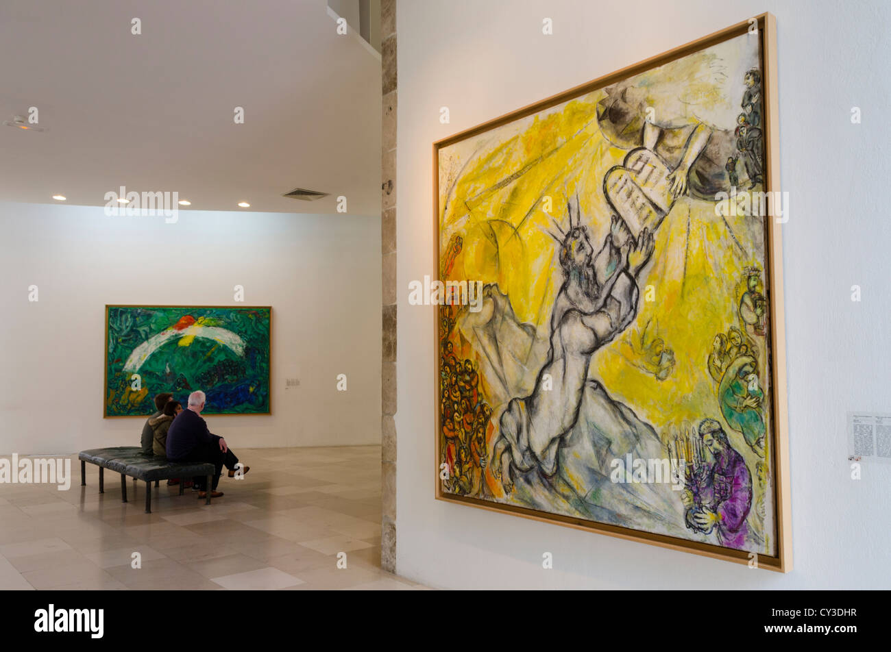 Moses empfängt die Gesetzestafeln von Marc Chagall das Musée National Marc Chagall (National Marc Chagall Museum) schön Stockfoto