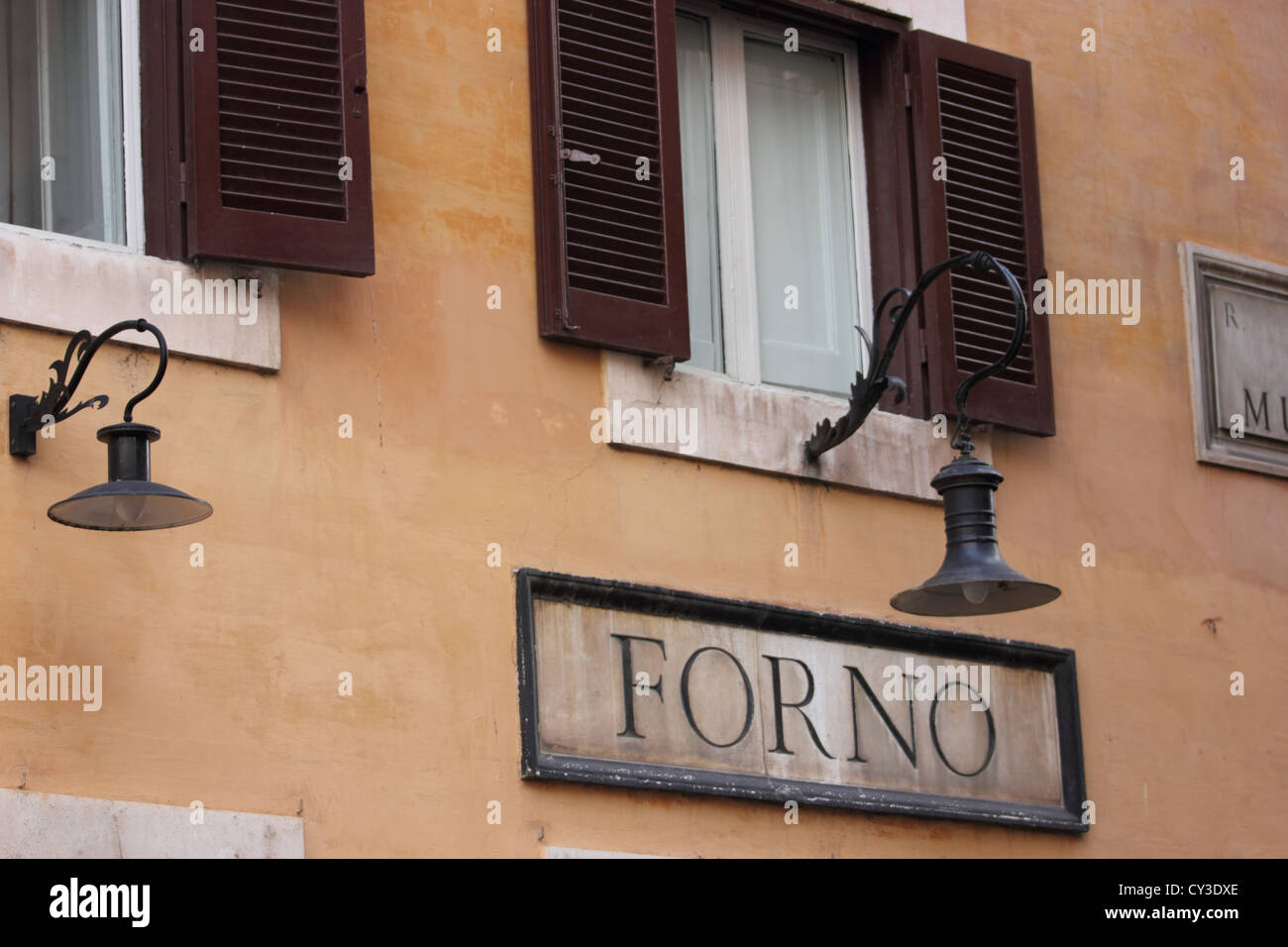 eine schöne alte unterzeichnen Forno, Bäckerei, Shop, Fontana di Trevi, Rom, Roma, Italien, Reisen, Detail, Photoarkive Stockfoto