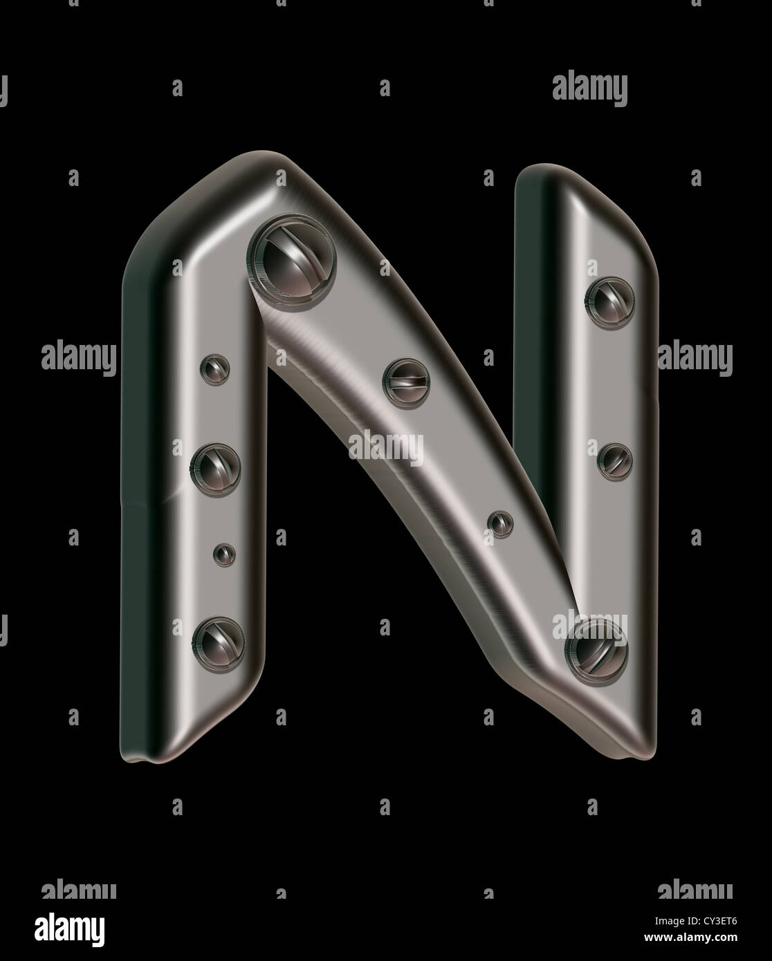 Metall Buchstaben N, 3D Schriften, 3D Buchstaben, 3D Schrift, 3D