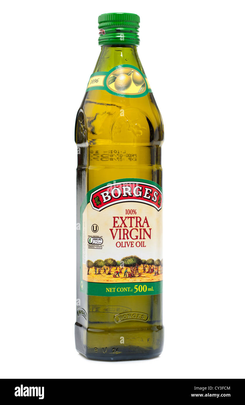 500ml-Flasche extra natives Olivenöl Borges Stockfoto