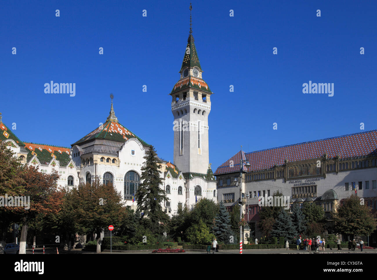 Rumänien, Targu Mures, County Council Building, Kulturpalast, Stockfoto
