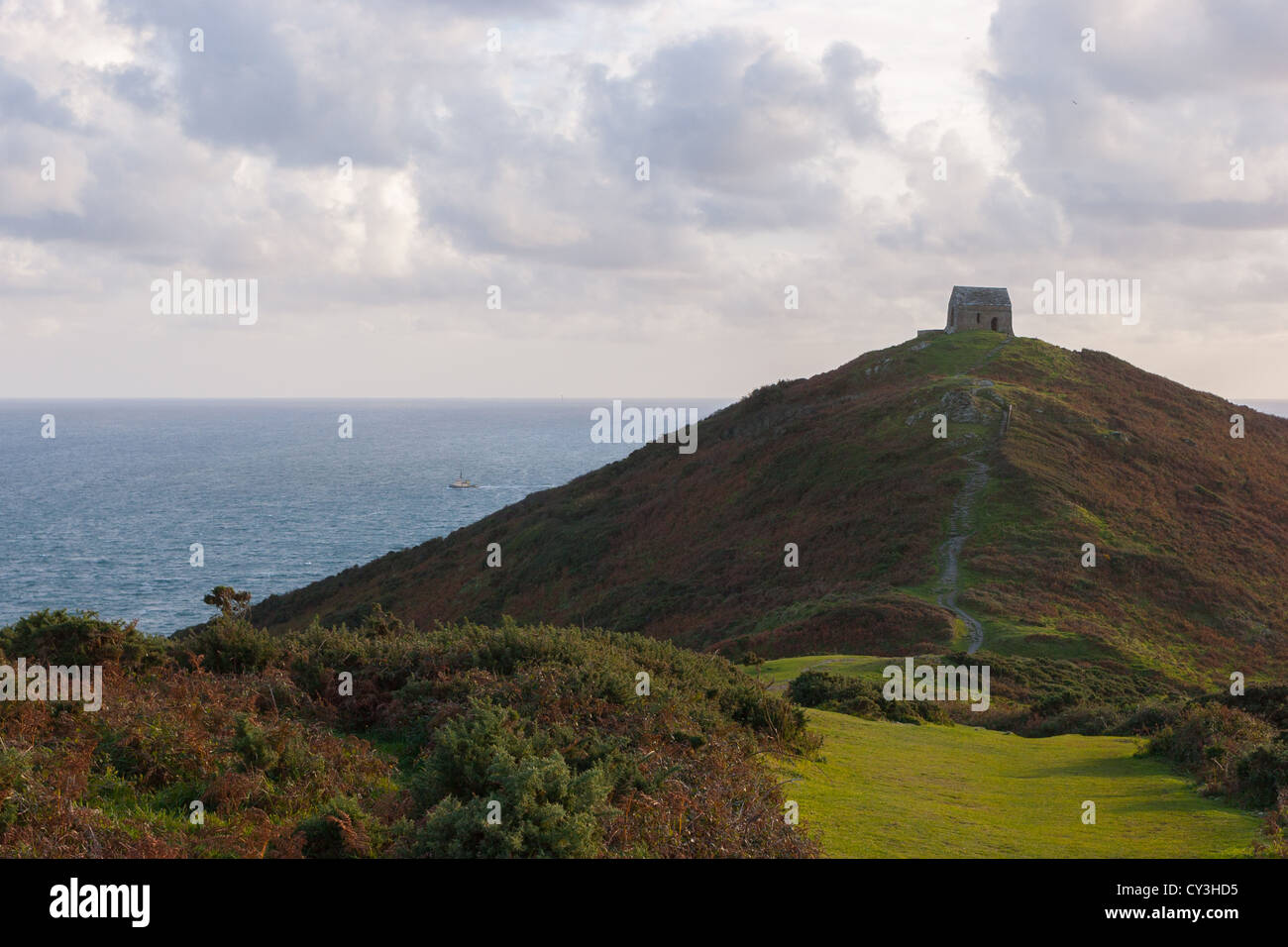 Kapelle auf Rame Head, in der Nähe von herzlich in Südost Cornwall, Vereinigtes Königreich Stockfoto