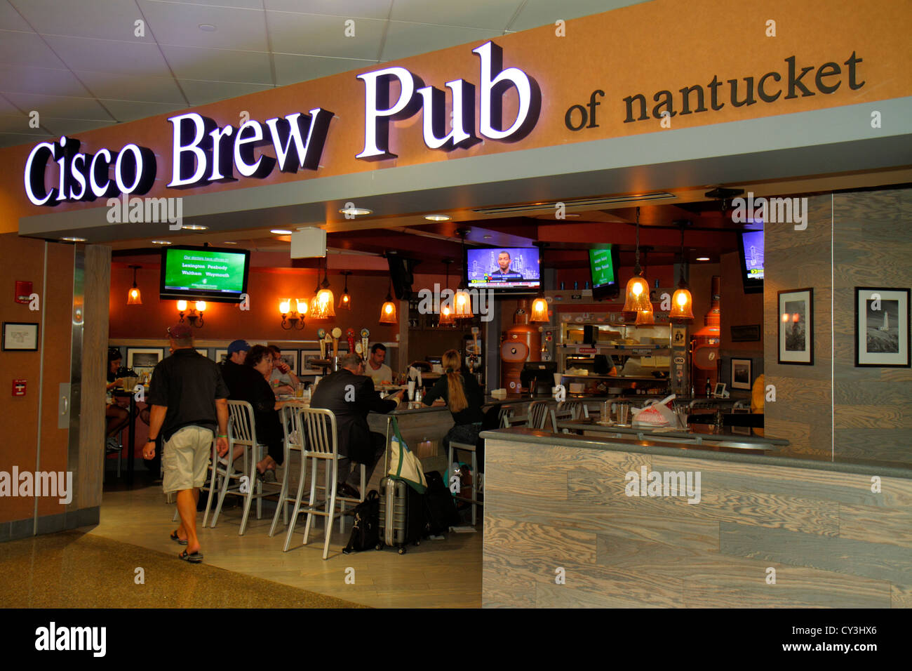 Boston Massachusetts, Logan International Airport, BOS, Gate, Cisco Brew Pub of Nantucket, Restaurants, Restaurants, Restaurants, Restaurants, Cafés, MA120827034 Stockfoto