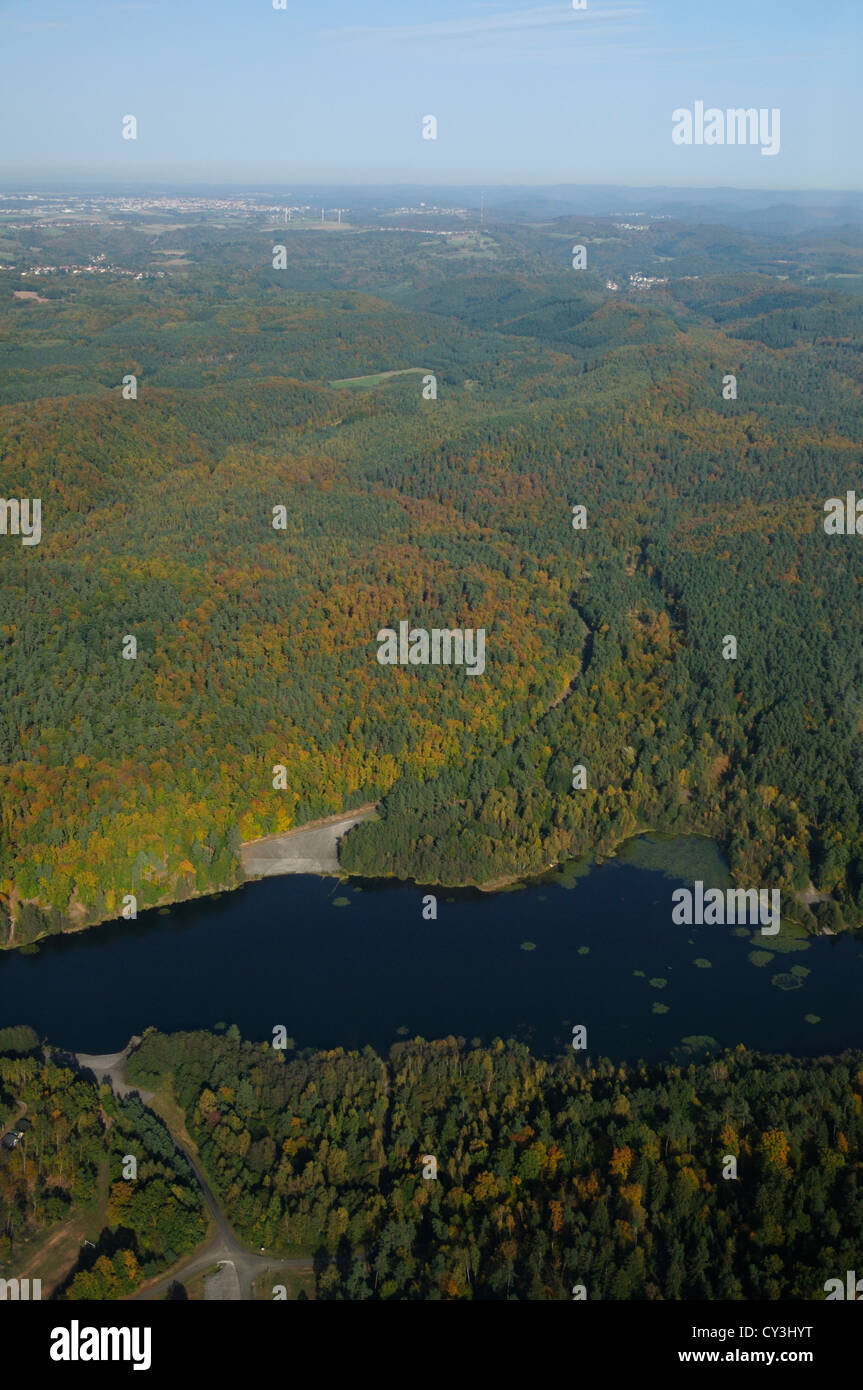 Haspelschiedt See in natürlichen regionalen Park der Nordvogesen, Moselle, Lothringen, Frankreich Stockfoto