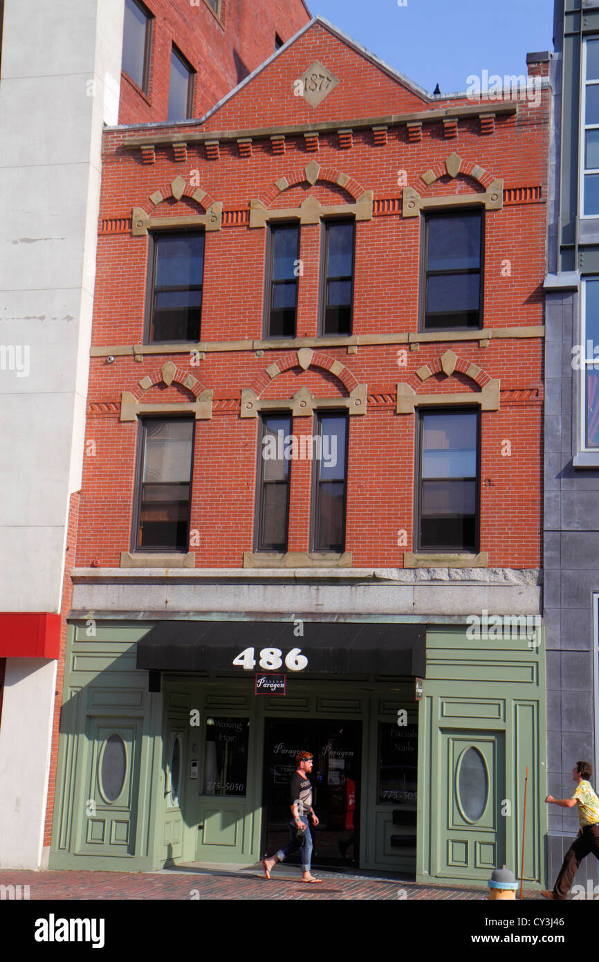 Portland Maine, Neuengland, Congress Street, Gebäude, roter Backstein, Besucher reisen Reise Reise Tourismus Tourismus Wahrzeichen Kultur Kult Stockfoto