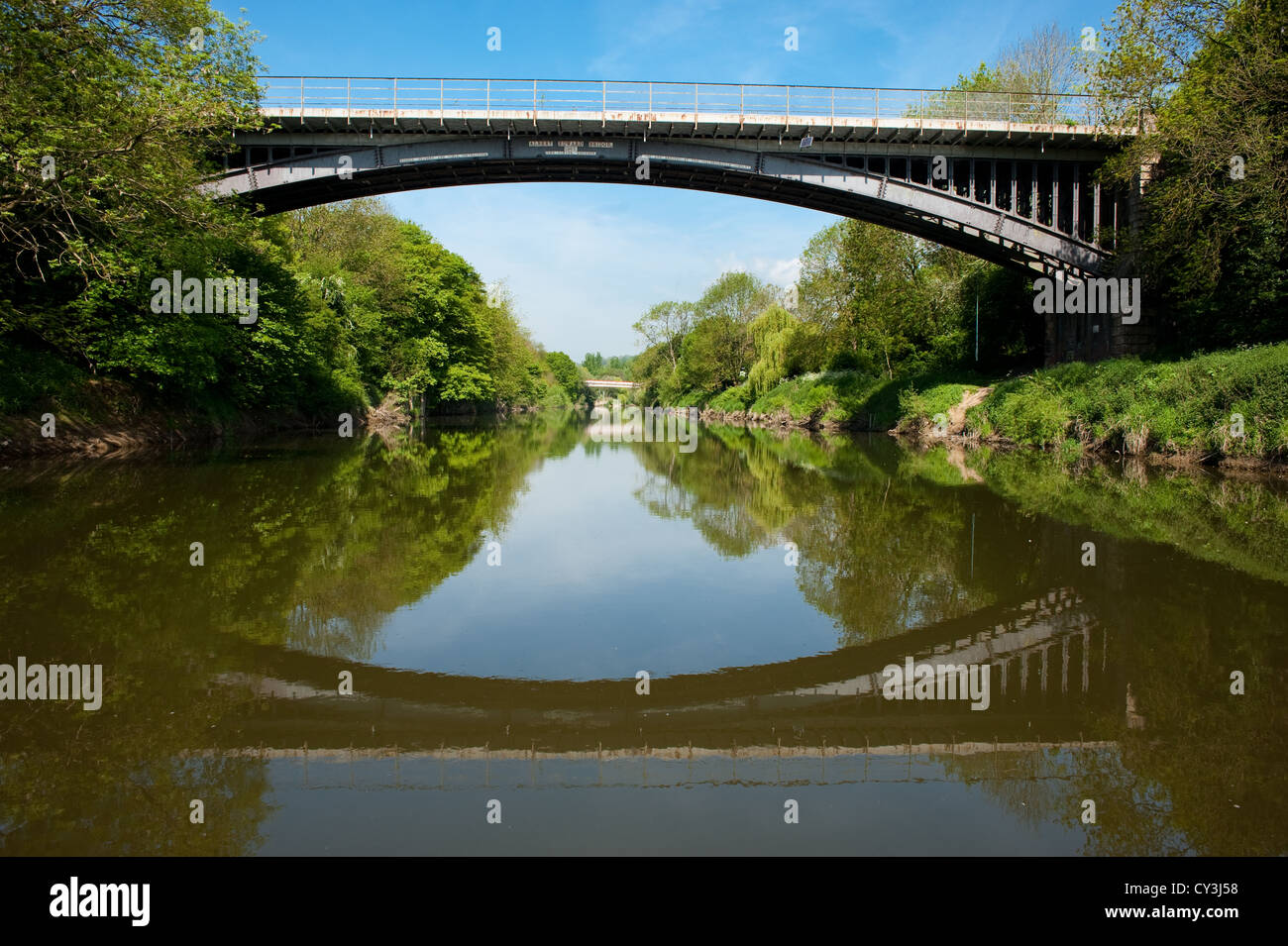 Albert Edward-Brücke über den Fluss Severn bei Coalbrookdale, Shropshire, England. Stockfoto