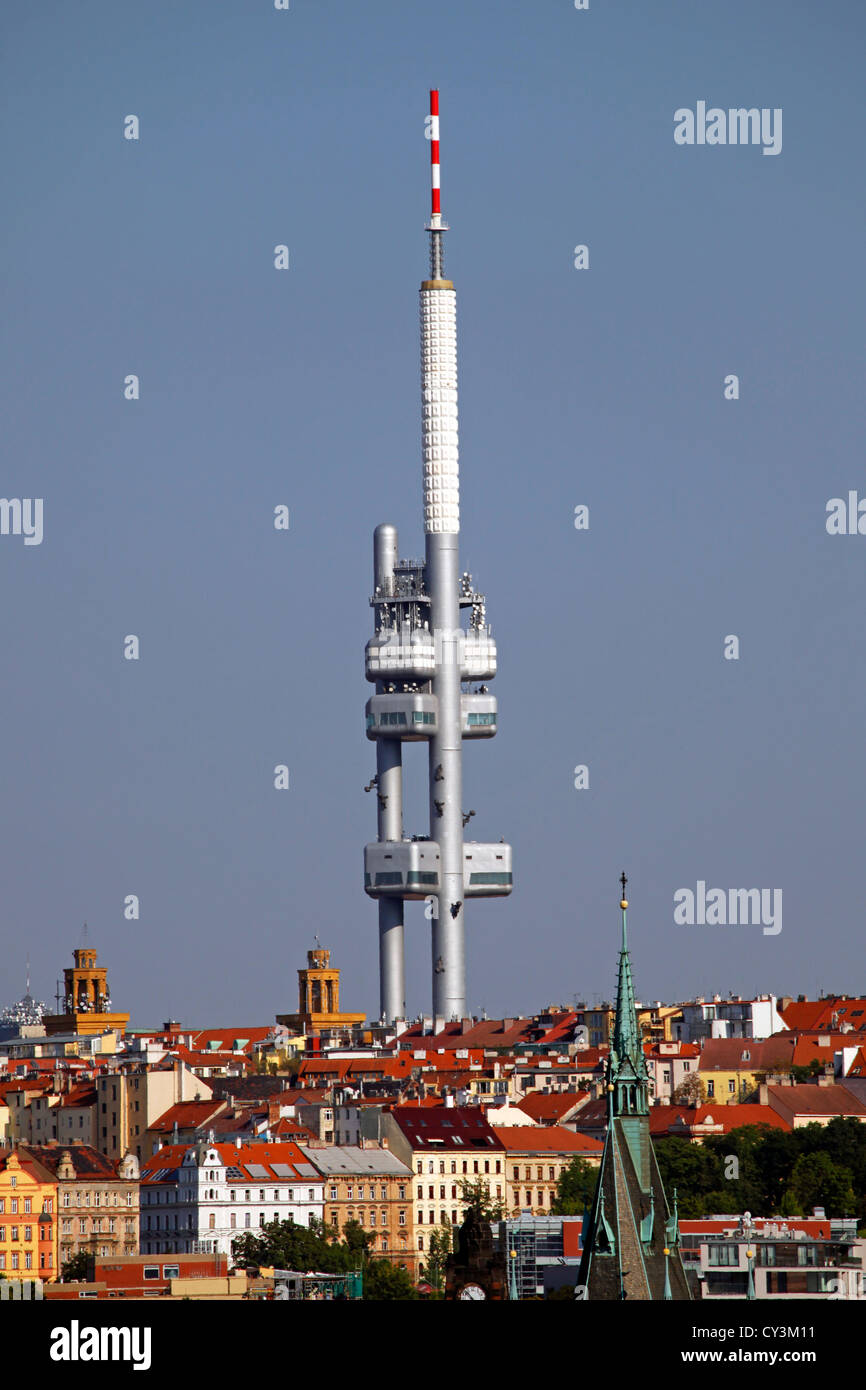 Fernmeldeturm in Prag, Tschechische Republik Stockfoto