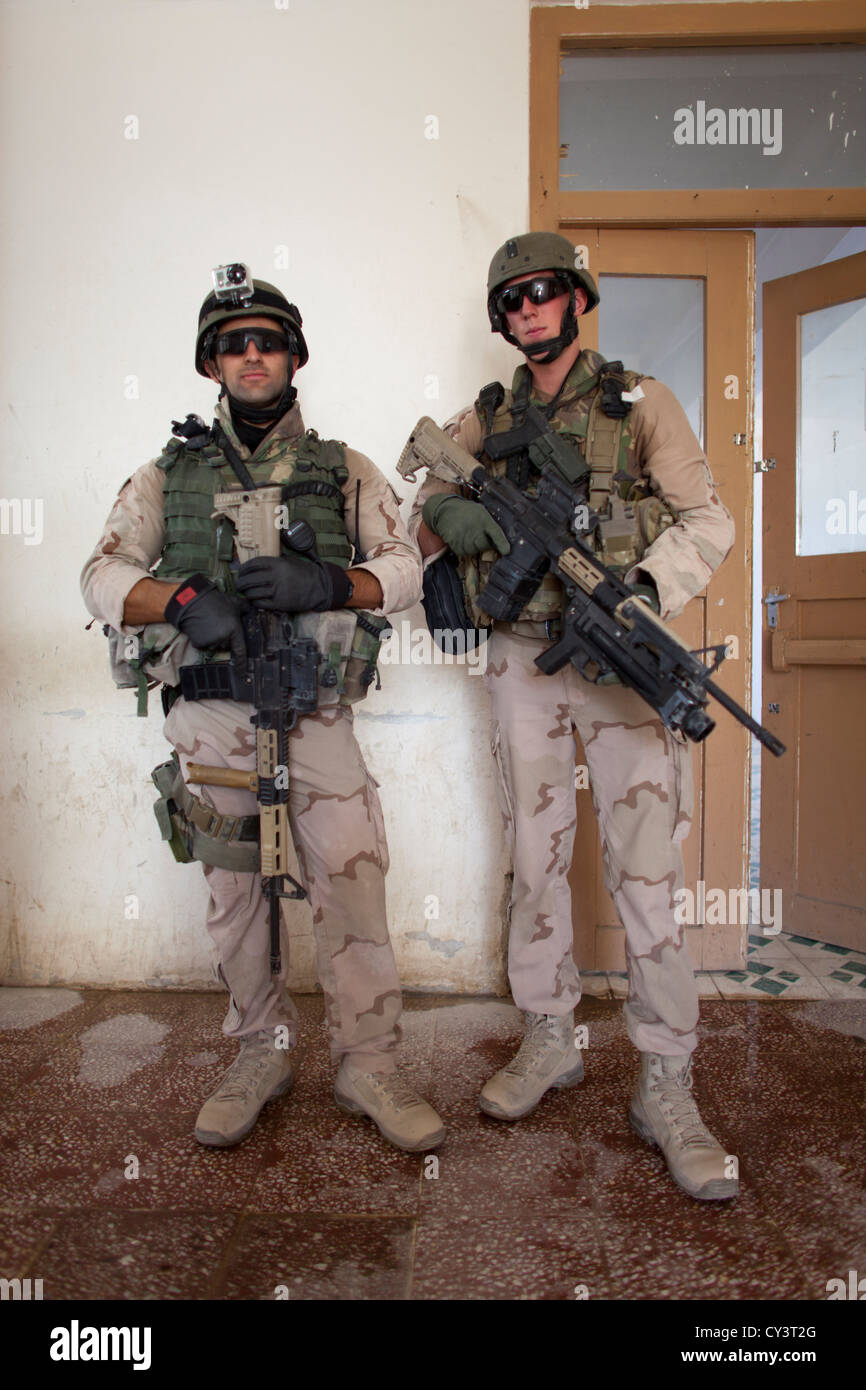 Niederländischen Militär auf Patrouille in Kundus, afghanistan Stockfoto