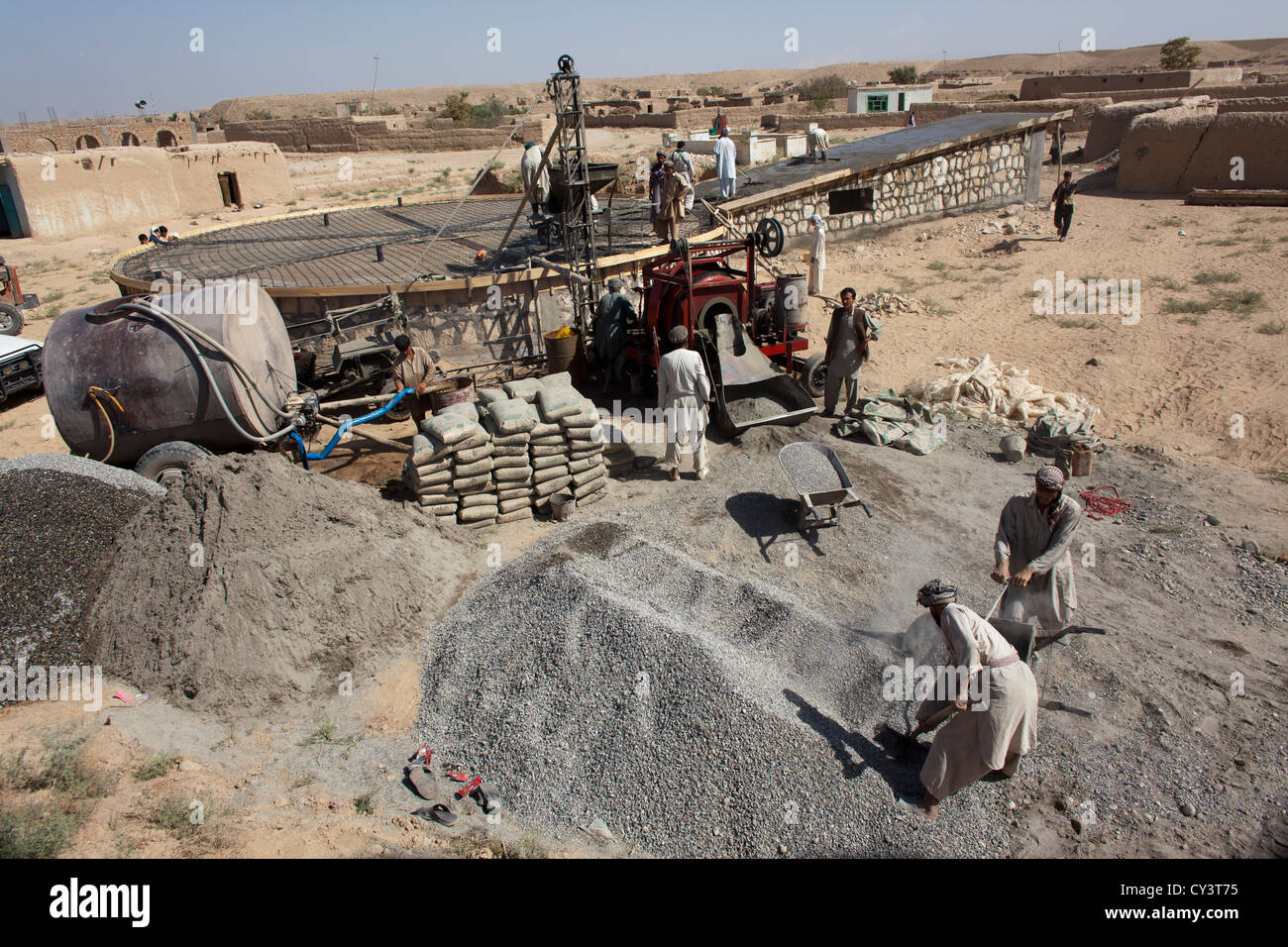 Bauarbeiter in Kunduz, Afghanistan Stockfoto
