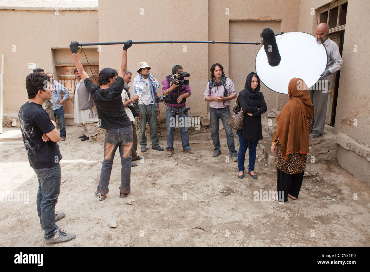 Filmset in Kabul für die neue Produktion: "Nachbarn". Stockfoto