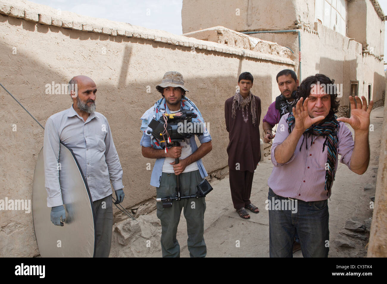 Filmset in Kabul für die neue Produktion: "Nachbarn". Stockfoto