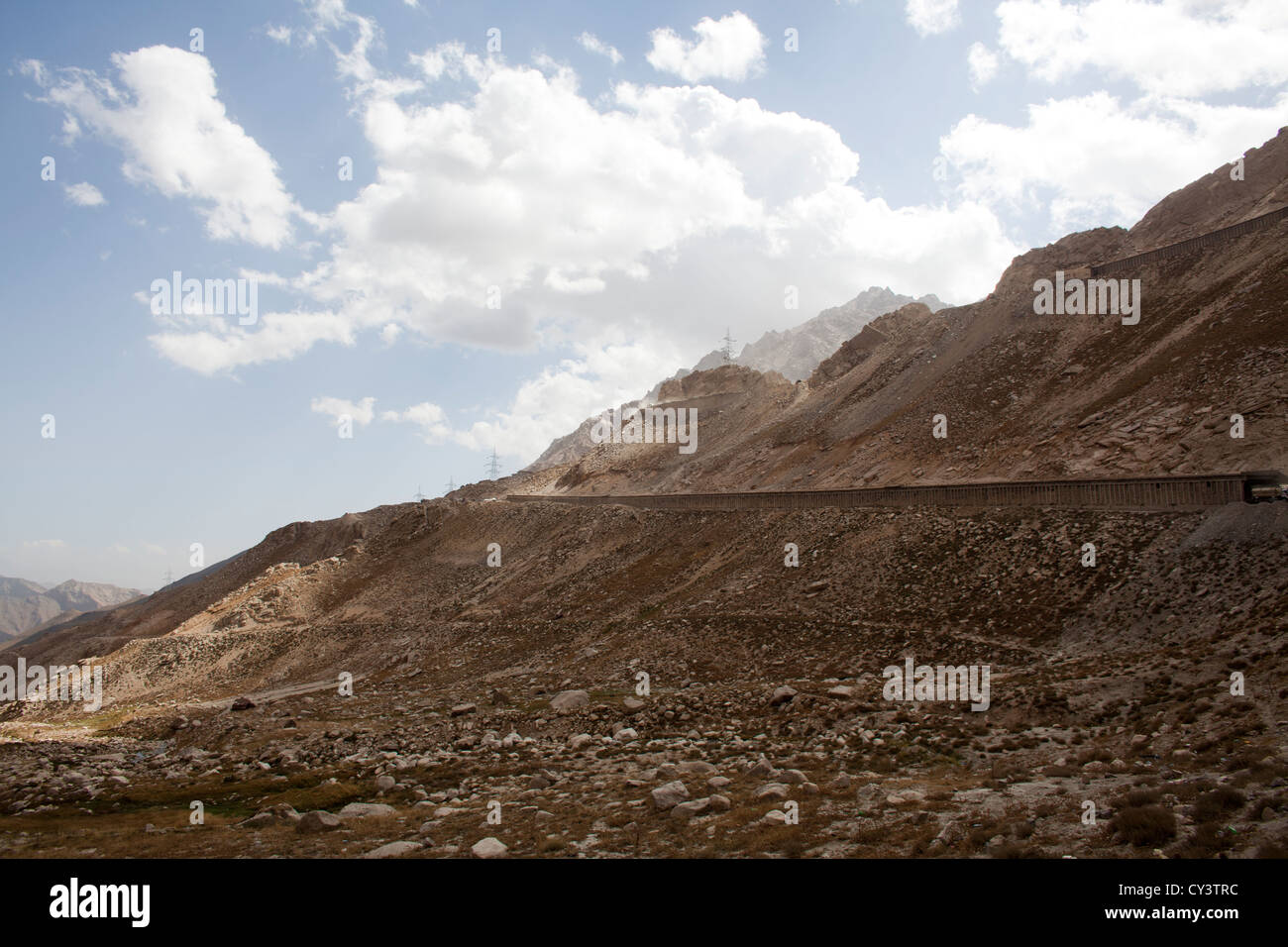 Salang pass der einzige Verbindungsweg von Land im Norden von Afghanistan aus Kabul. Stockfoto