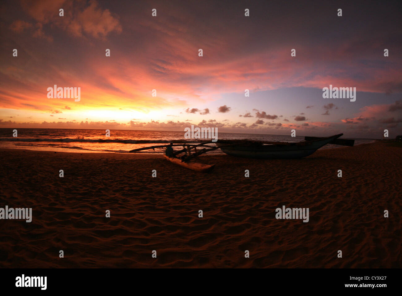 Am Strand von Negombo, Sri Lanka Stockfoto