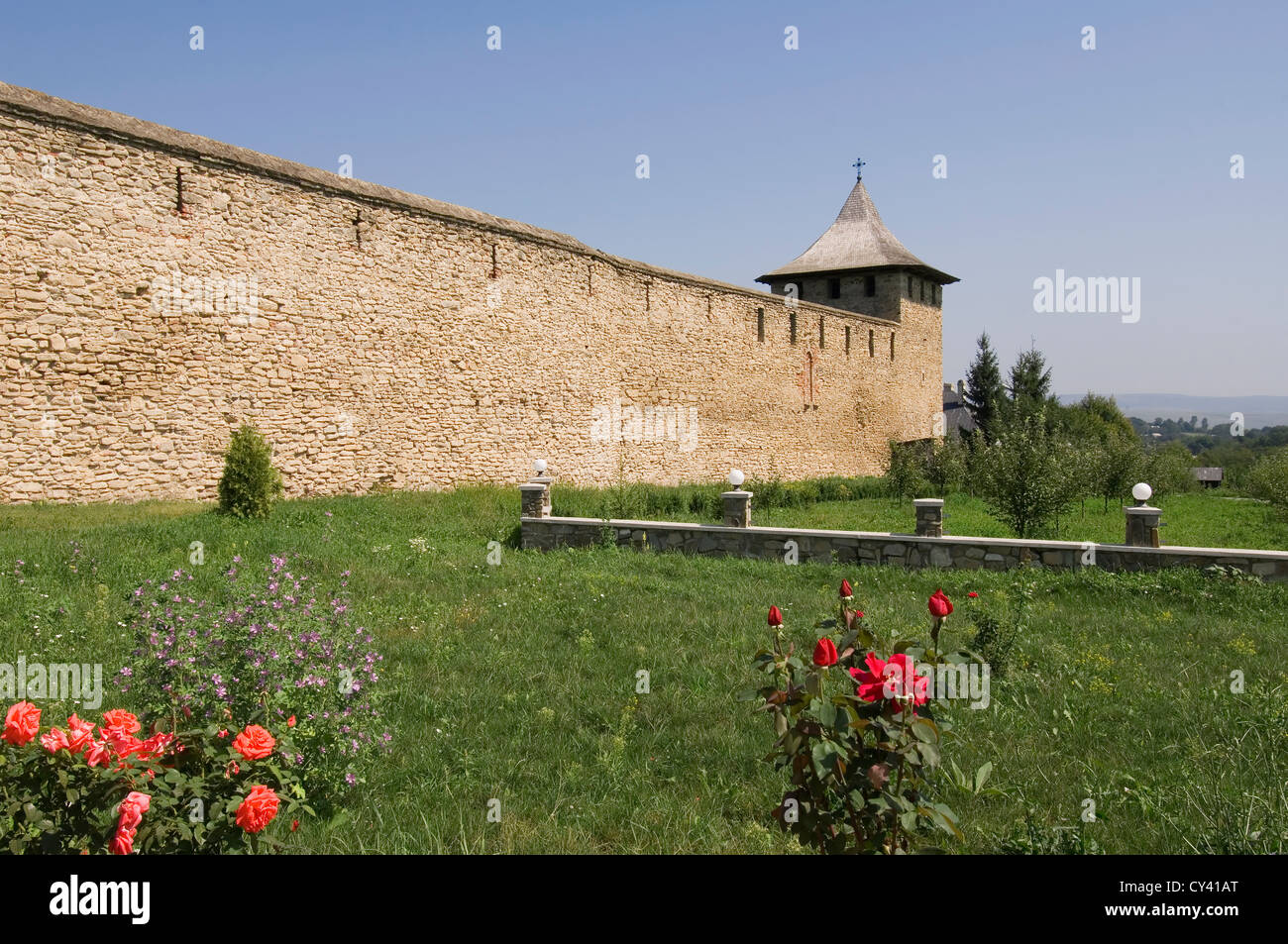 Probota Kloster, Außenansicht, südlichen Bukowina, Moldau, Rumänien Stockfoto