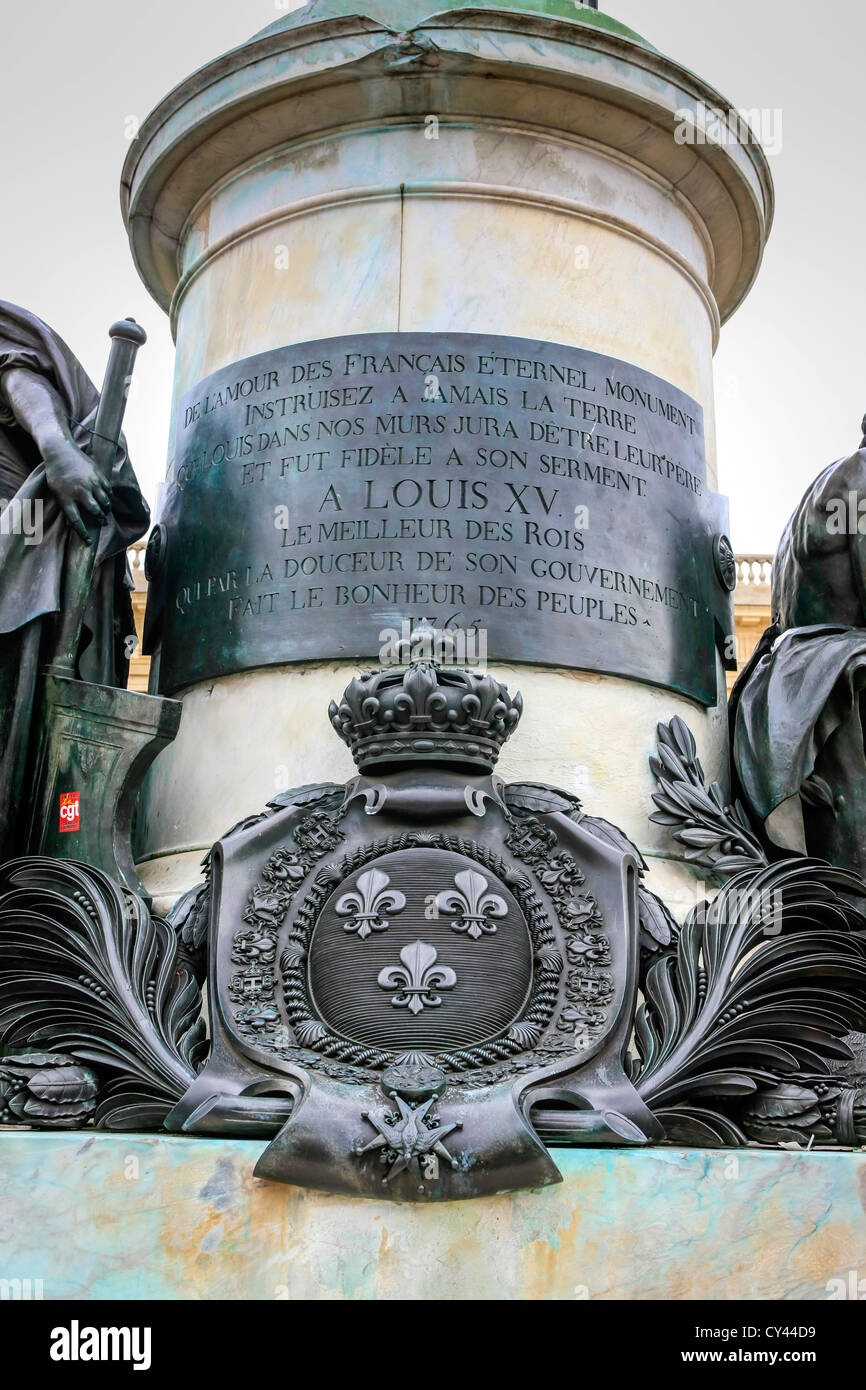 Statue von Louis XV in Place Royale in Reims, Frankreich Stockfoto