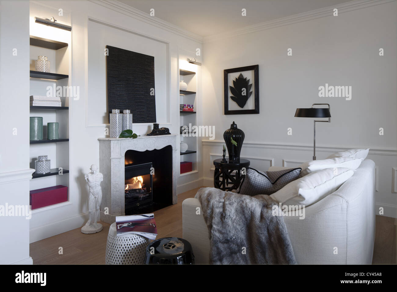 Elegante Wohnzimmer in eine moderne Wohnung in Italien Stockfoto