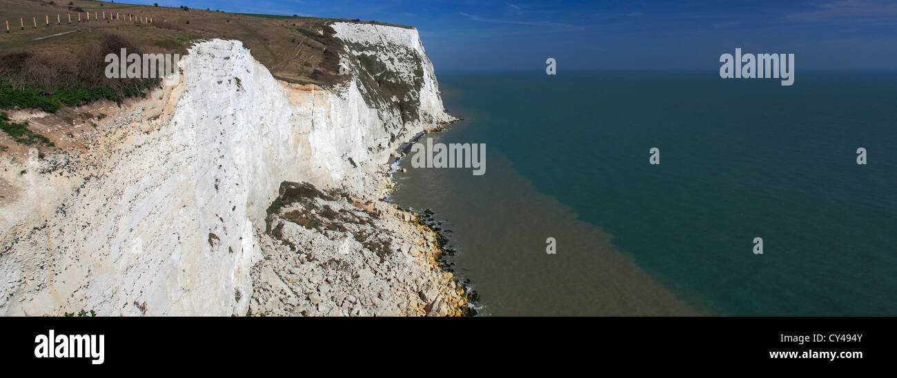 Panoramablick auf den weißen Klippen von Dover; Kent County; England; UK Stockfoto