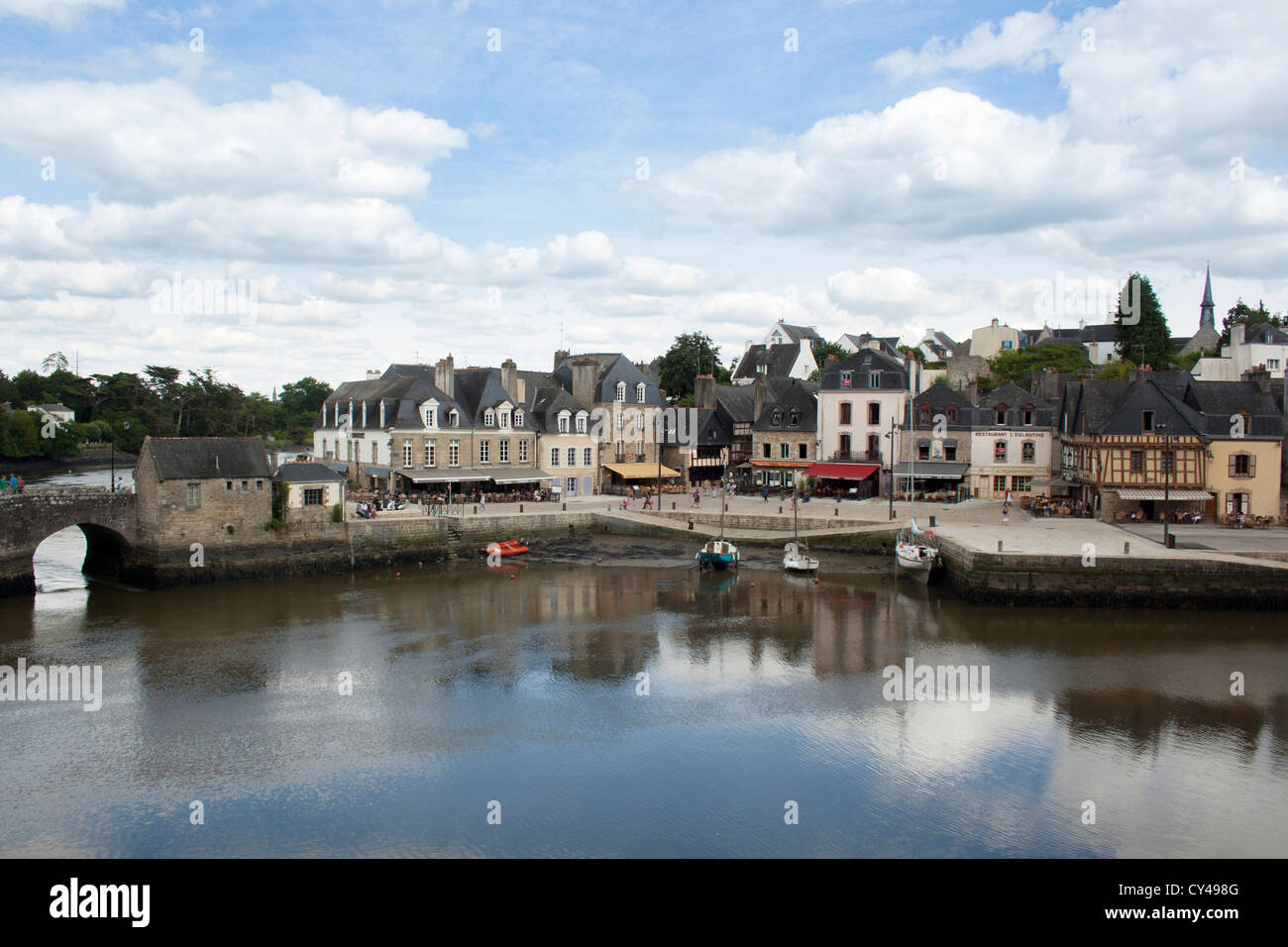 Blick auf den Hafen von St. Goustin, Port d ' Auray, Auray, Morbihan, Bretagne, Frankreich Stockfoto