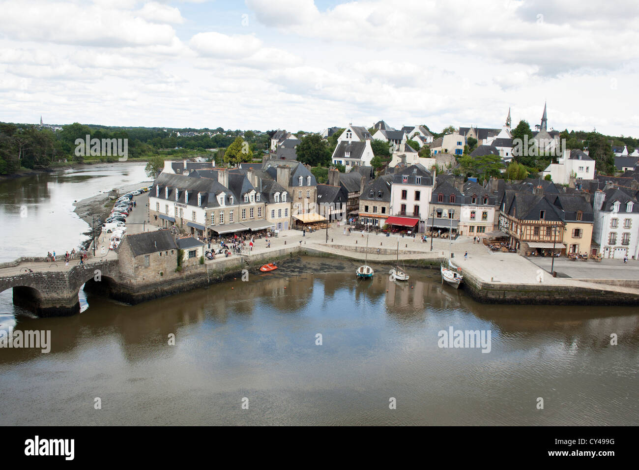 Blick auf den Hafen von St. Goustin, Port d ' Auray, Auray, Morbihan, Bretagne, Frankreich Stockfoto