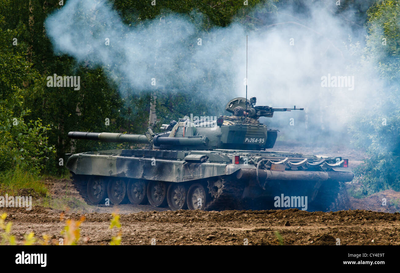 T-72 Kampfpanzer der finnischen Armee Stockfoto