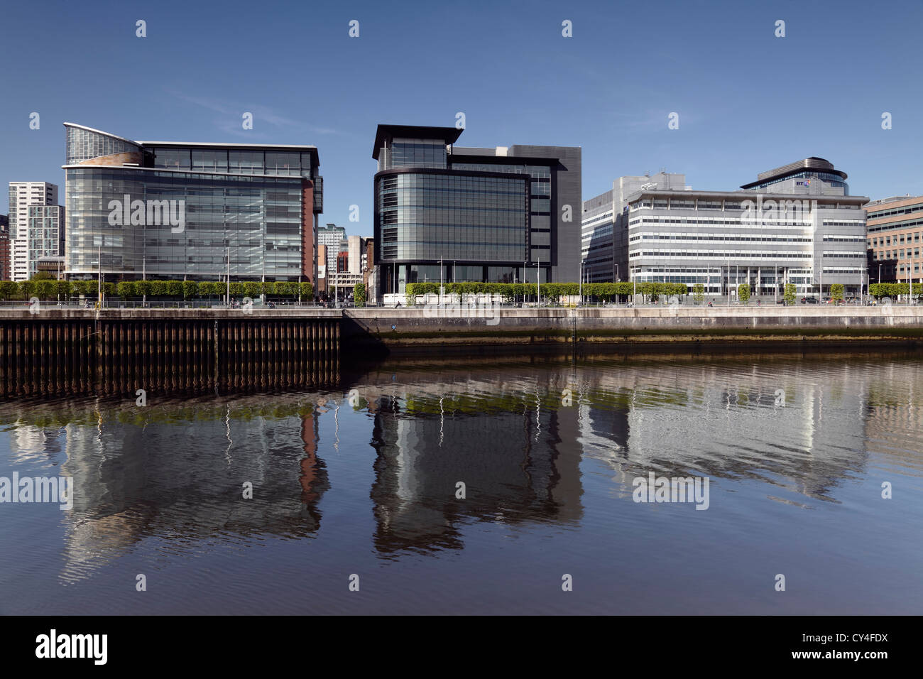 Moderne Bürogebäude im International Financial Services District, Broomielaw, Glasgow City Centre, Schottland, Großbritannien Stockfoto
