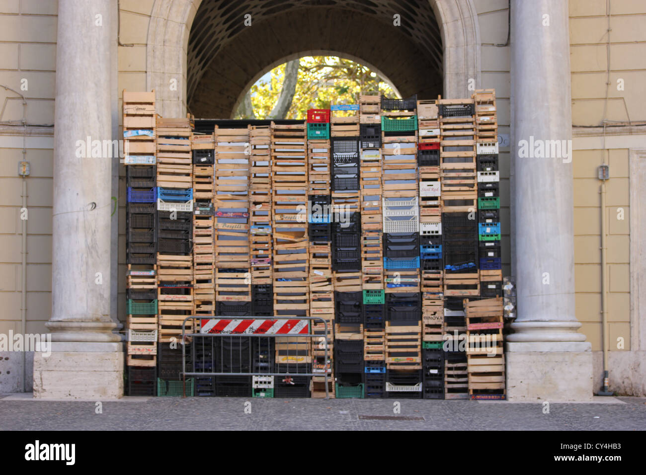 Die Akademie der bildenden Künste, Rom, Italien, A blockiert symbolisch Eingang, photoarkive Stockfoto