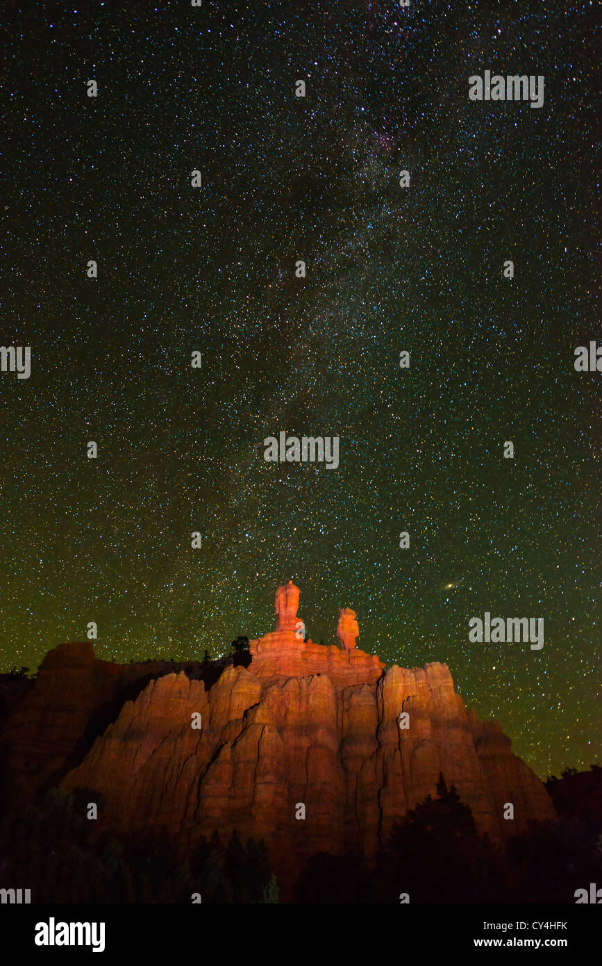 USA, Utah, Red Canyon in der Nacht Stockfoto