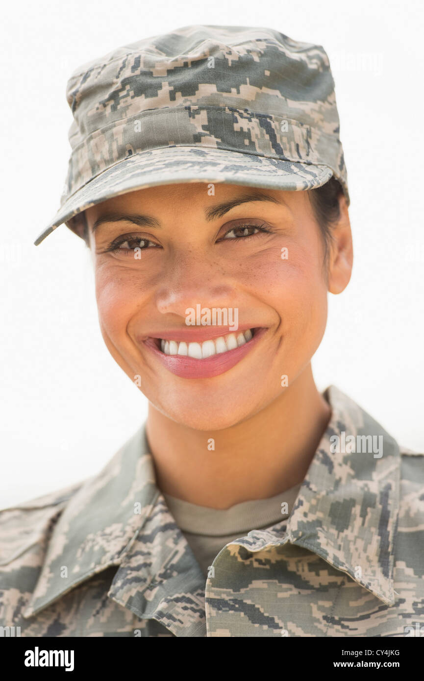 Porträt von weiblicher Soldat Stockfoto