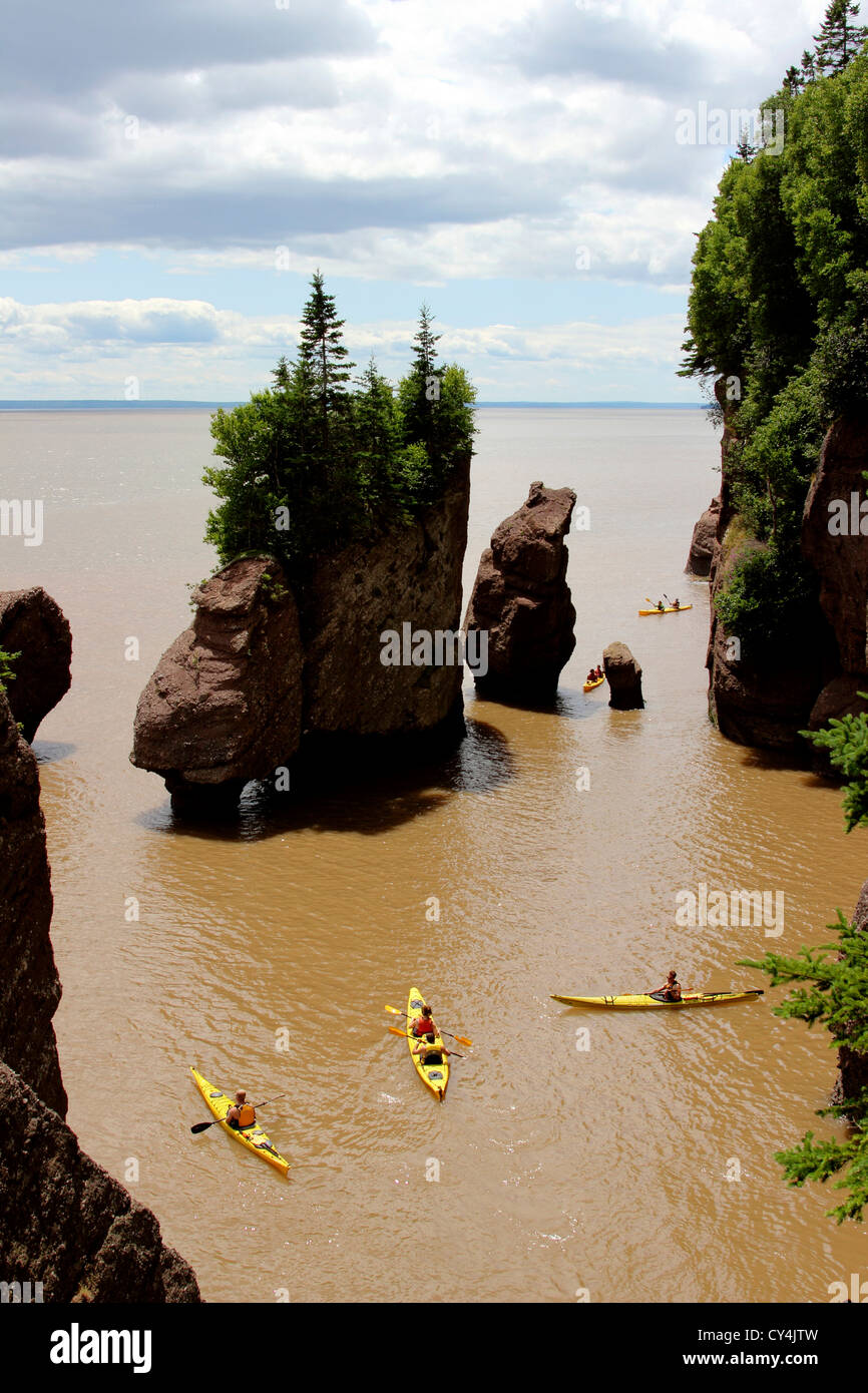 Kanada New Brunswick Atlantikküste Bay Of Fundy Schokolade Fluss Hopewell Rocks Stockfoto
