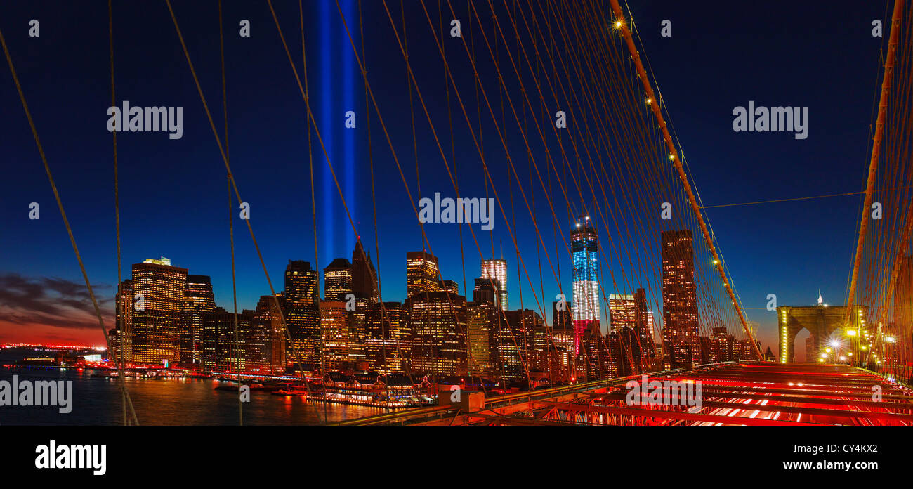 USA, New York, New York City, Manhattan, World Trade Center Memorial Tribute in Light Stockfoto