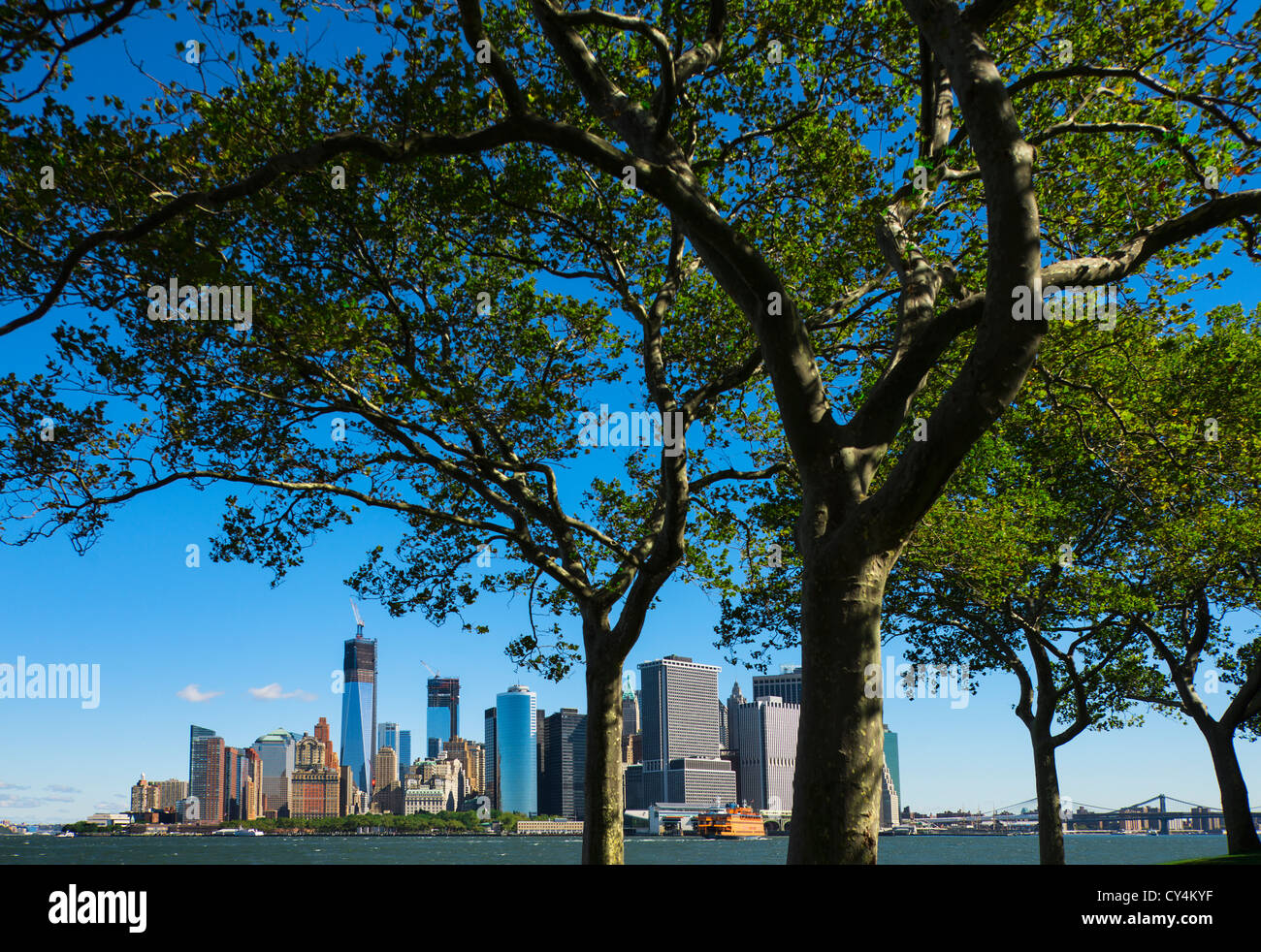 USA, New York, New York City Panorama Blick auf Lower Manhattan Stockfoto