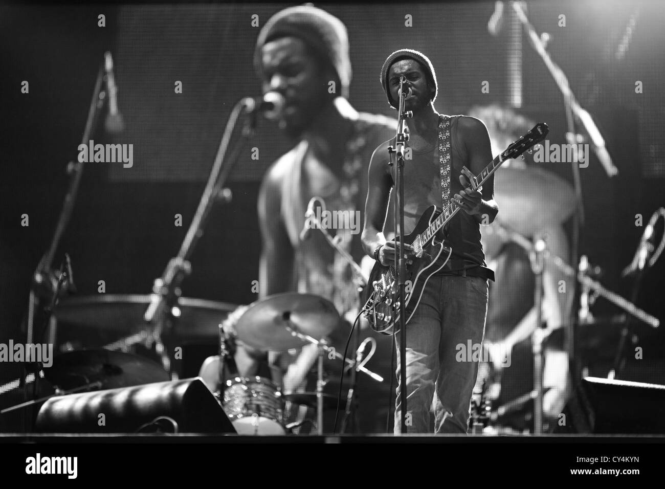 Gary Clark Jr., die live auf der Bühne auf dem Jazzfestival in San Sebastian Stockfoto