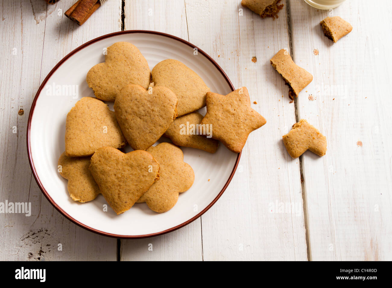 Naschen Weihnachten Lebkuchen auf einem Teller Stockfoto