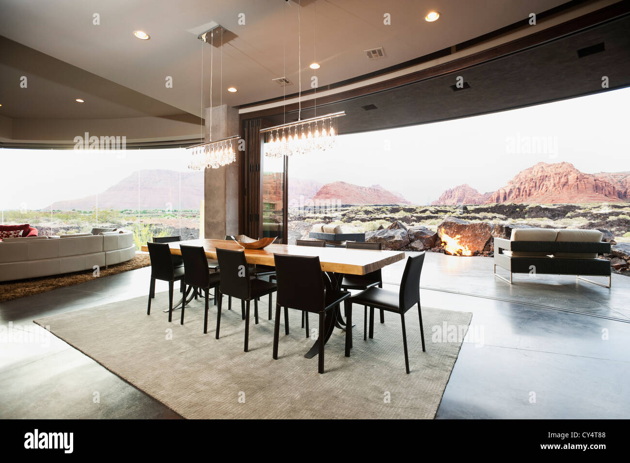 USA, Utah, St. Georg, geräumigen Innenraum des modernen Wohnzimmer Stockfoto